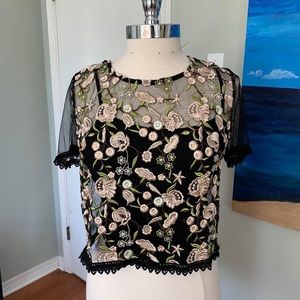 Forever 21 Contemporary Sheer Floral Top